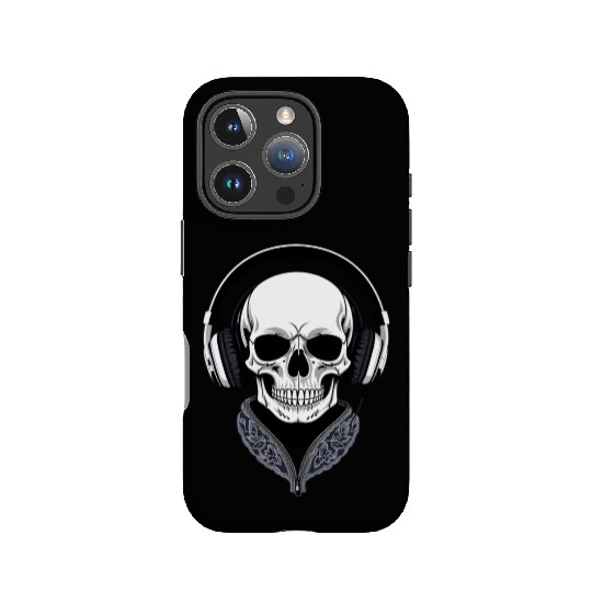 A Skull With Headphones IPhone Cases