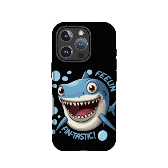 Funny Happy Cartoon Shark Feelin Fin-Tastic IPhone Cases