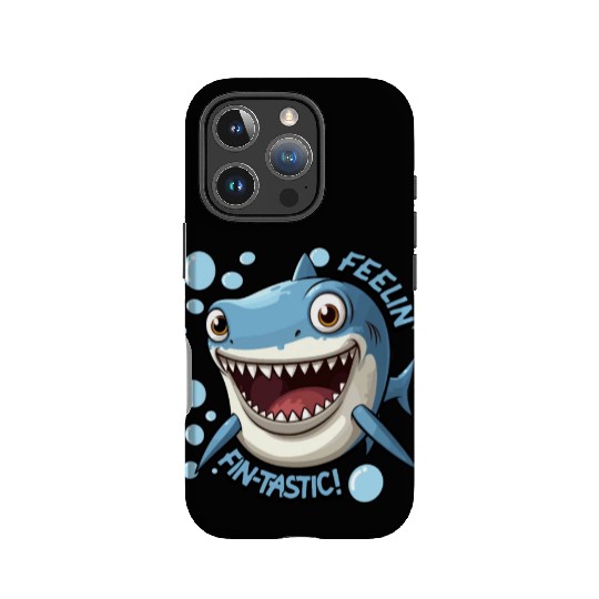 Funny Happy Cartoon Shark Feelin Fin-Tastic IPhone Cases