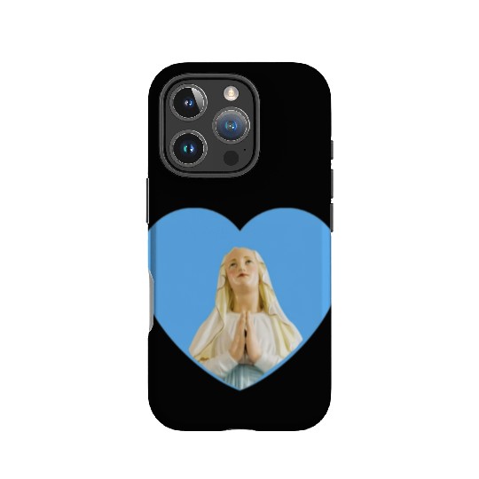 Virgin Mother Mary Praying Blue Heart IPhone Cases