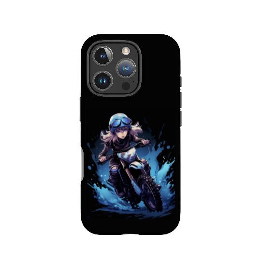 Dirt Bike Anime Girl Ice Racing Motorcycle Ice IPhone Cases
