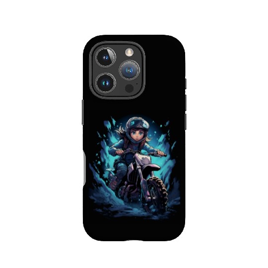 Dirt Bike Anime Girl Ice Racing Motorcycle Ice IPhone Cases