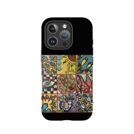 Hand painted wooden squares art by KateToxin IPhone Cases