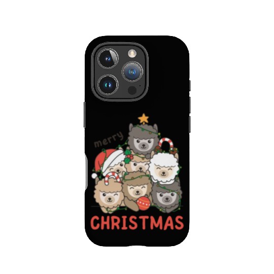 Alpaca Christmas Tree Merry Christmas IPhone Cases