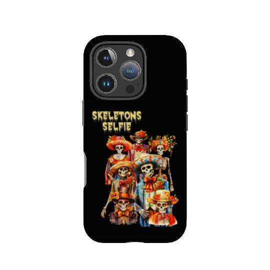 Mexican Holiday Day of the Dead Skeletons Selfie IPhone Cases