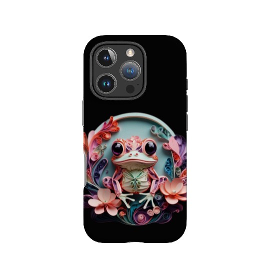 Frog's Floral Embrace IPhone Cases