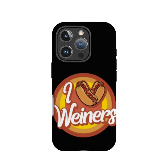 Hotdog IPhone Cases, I Love Weiners Heart Hotdogs Cute