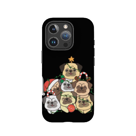 Pug Christmas Tree Funny Animal Christmas IPhone Cases