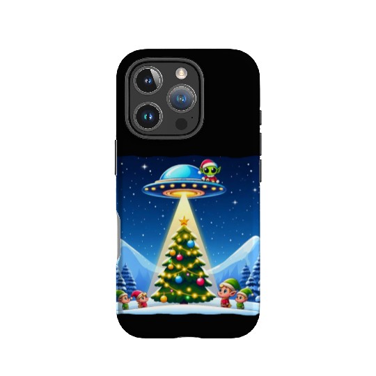 Christmas Alien UFO Elf Abduction IPhone Cases