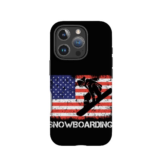 America Snowboarding Stars and Stripes Snowboard IPhone Cases