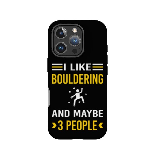 3 People Bouldering Rock Climbing IPhone Cases