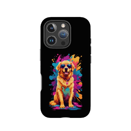 Cool Golden Retriever with Sunglasses IPhone Cases