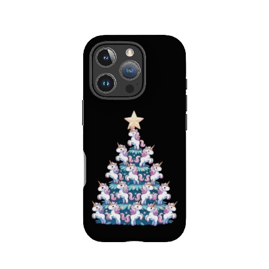 Unicorn Christmas Tree Design IPhone Cases