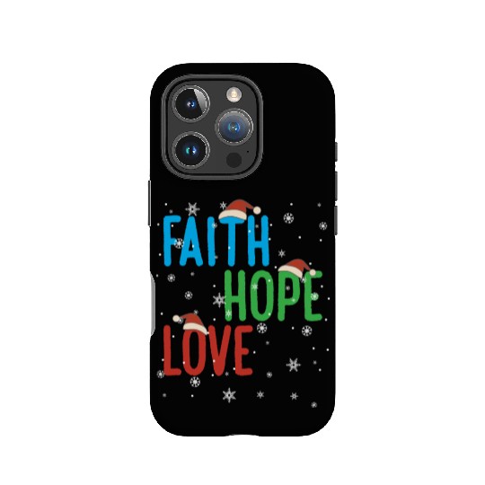 Faith Hope Love Religious Family Christmas Santa IPhone Cases