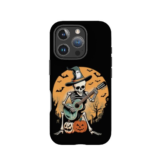 Skeleton Playing Guitar Spooky Serenade Halloween IPhone Cases