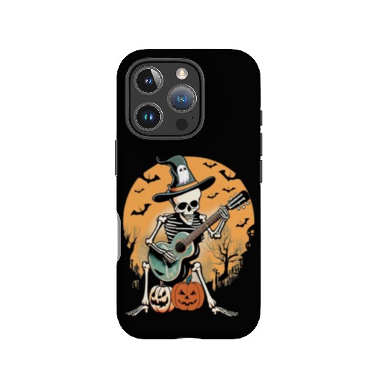 Skeleton Playing Guitar Spooky Serenade Halloween IPhone Cases