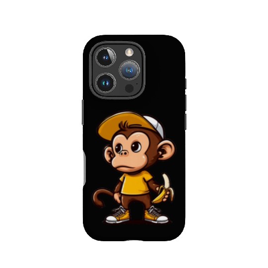 Cool monkey with banana IPhone Cases
