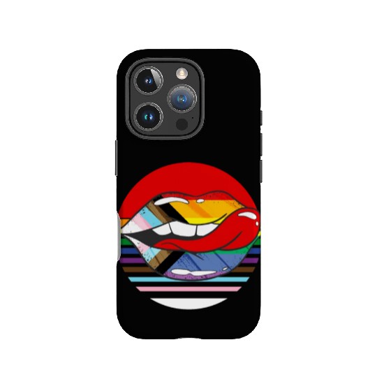 Retro Progress Pride Flag LGBTQ Rainbow Lips IPhone Cases