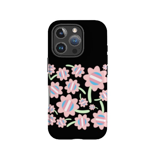 Transgender Pride Flag Flower Pattern IPhone Cases