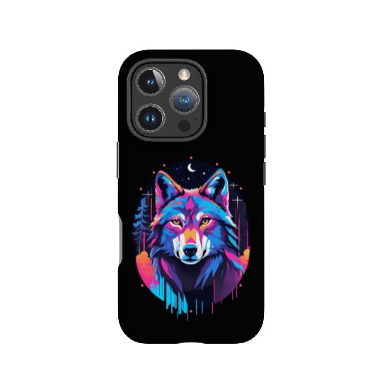 Eerie Blacklight Wolf IPhone Cases - Neon Colors