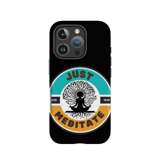 Sustainably Sourced Womens Teal Meditate Apparel IPhone Cases