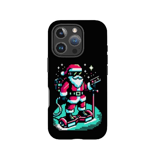 Witty 8-Bit Cyberpunk Santa IPhone Cases