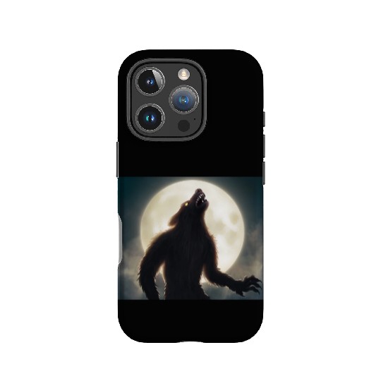 Werewolf standing in front of the moon IPhone Cases