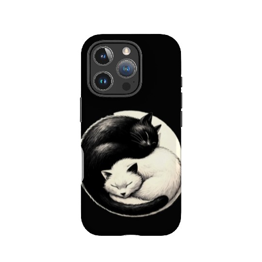 Yin and yang cats sleeping IPhone Cases