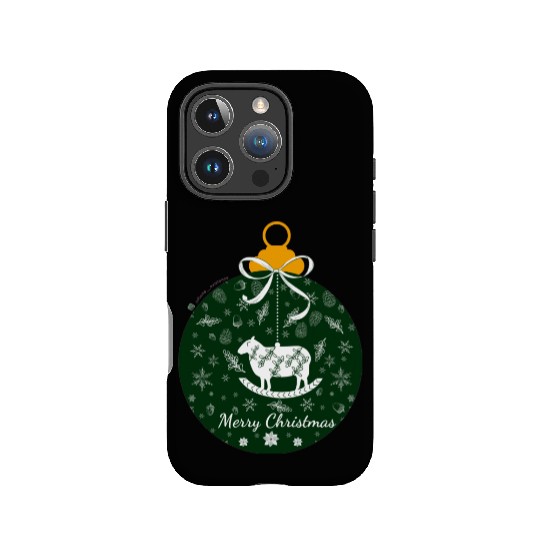 Green Lamb Christmas Ornament IPhone Cases
