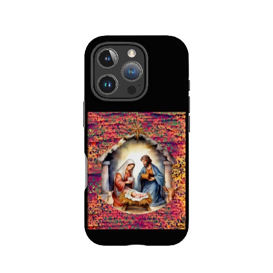 Nativity scene with Mary Joseph Baby Jesus IPhone Cases
