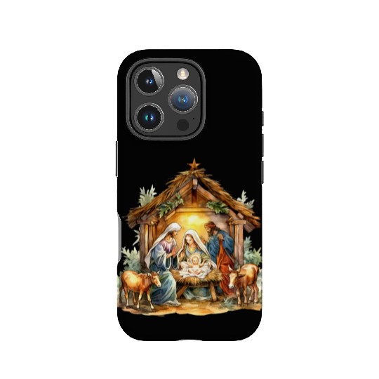 Nativity scene with Mary Joseph Baby Jesus IPhone Cases