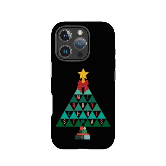 Math Merry Christmas tree white bg using triangles IPhone Cases