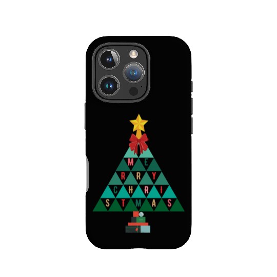 Math Merry Christmas tree white bg using triangles IPhone Cases