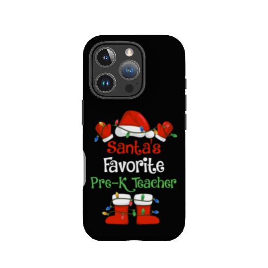 Santa's Favorite Pre K Teacher Funny Christmas IPhone Cases