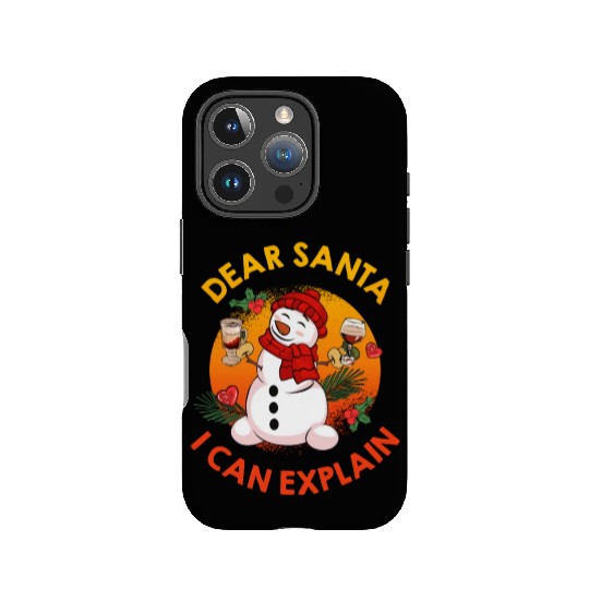 Schneemann Dear Santa I can Explain Funny IPhone Cases
