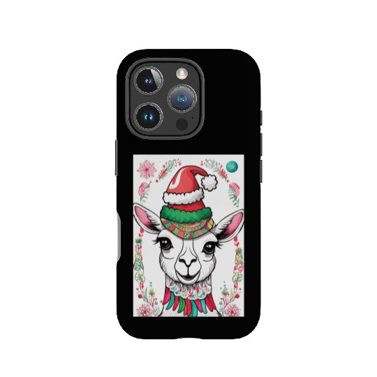 Funny cute llama Christmas lama IPhone Cases
