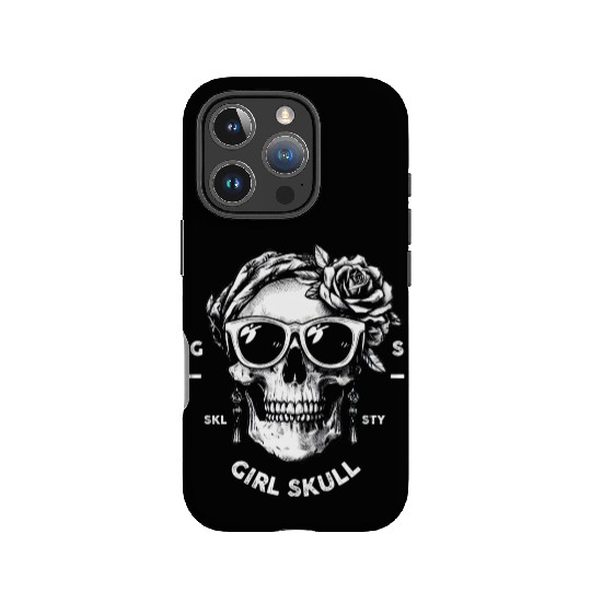 white girl skull by skull style society IPhone Cases