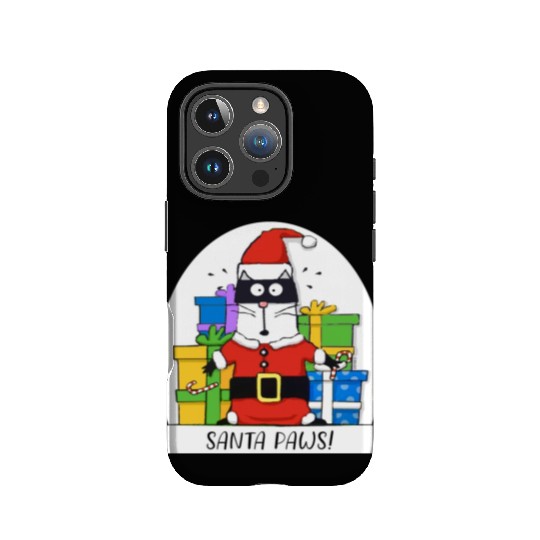 Surprised Cat Christmas Eve and Santa Paws IPhone Cases