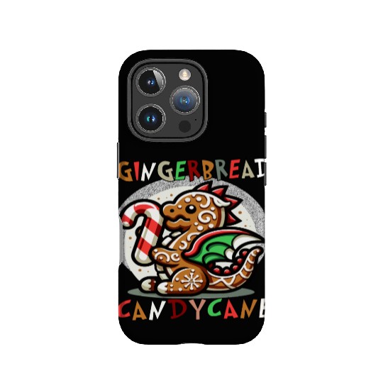 Gingerbread & Candy Cane - A Gingerbread Dragon IPhone Cases