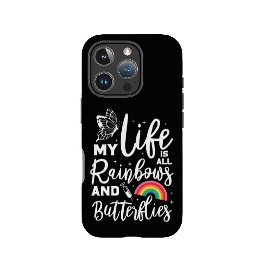 Phlebotomist My Life Is All Rainbows & Butterflies IPhone Cases