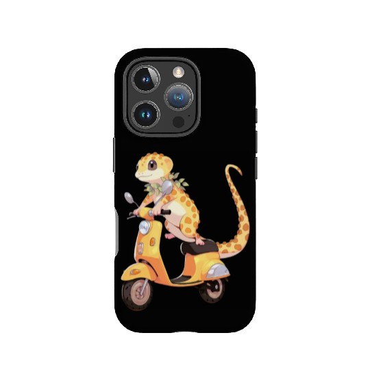 Leopard Gecko on Scooter Funny Lizard Biker Moped IPhone Cases