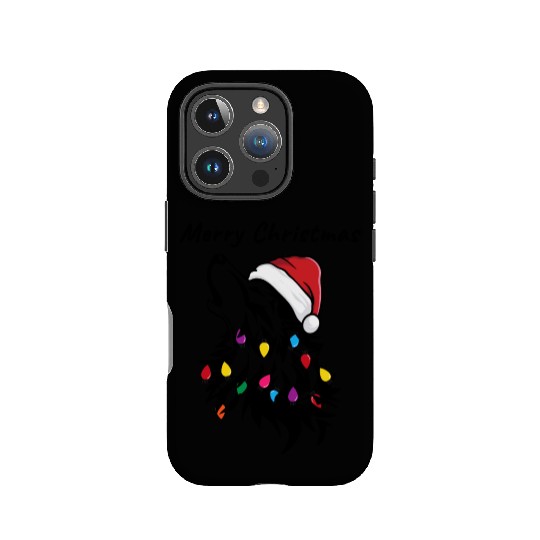 Funny wolf with christmas lights IPhone Cases