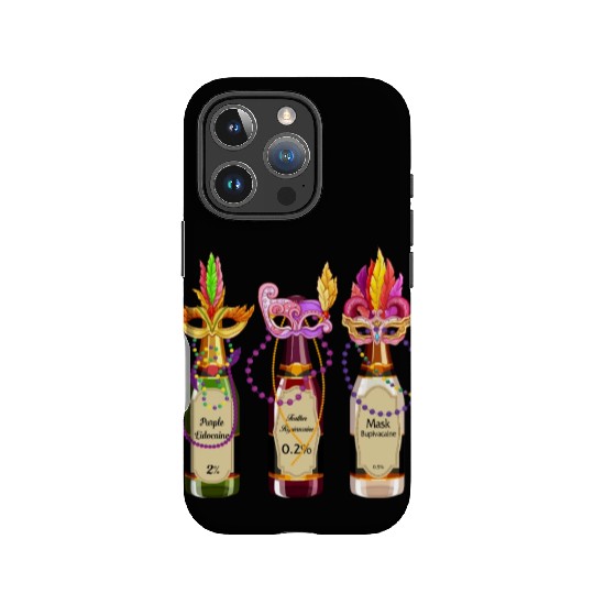 Nurse IPhone Cases, Feather Mask Purple Wine Bottle