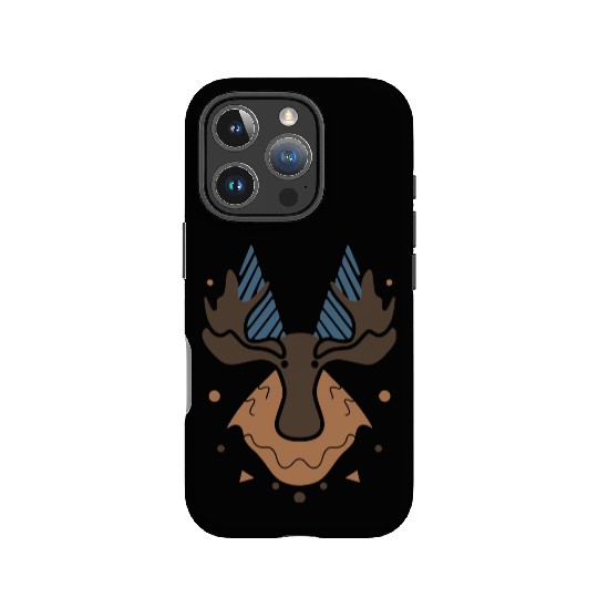 Moose Mountains Design Boho Style Vector 3 Colors IPhone Cases