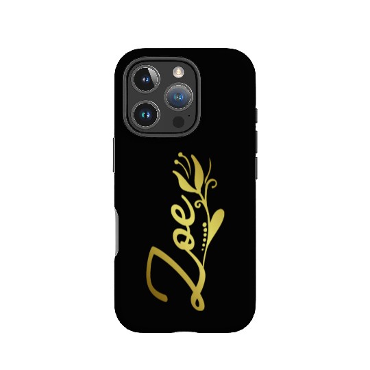 Zoe Name Faux Gold Tulip Flourish IPhone Cases