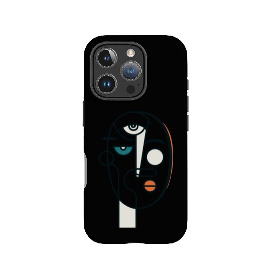 Mid Century Modern Print - Black White orange IPhone Cases