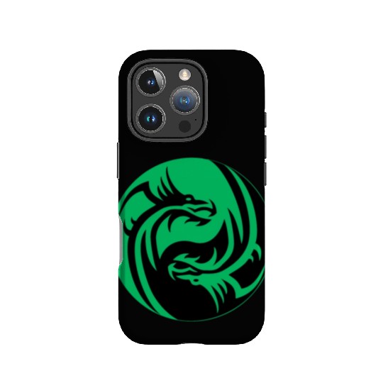 tow Dragonball in circle green and black IPhone Cases