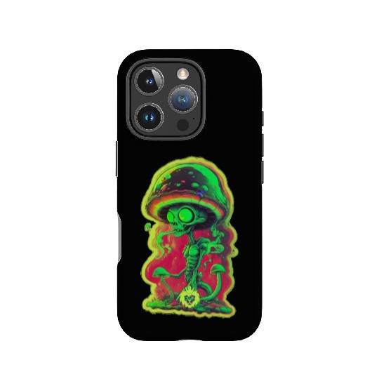 Psychedelic mushroom alien IPhone Cases
