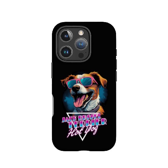 Retro Wave Jack Russel Terrier Hot Dog IPhone Cases