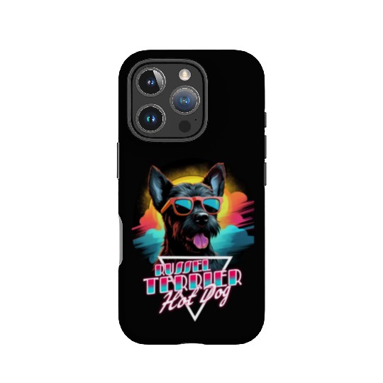 Retro Wave Jack Russel Terrier Hot Dog IPhone Cases